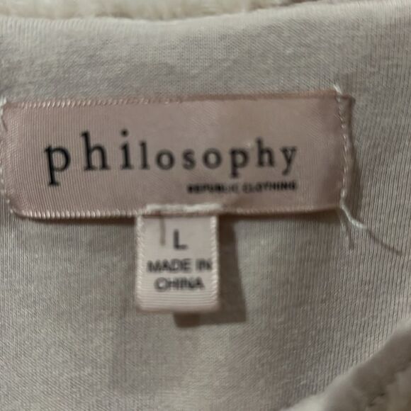 Philosophy Republic Clothing Woman’s L Soft Beige Faux Fur Sweater NWOT. WT223 - Picture 6 of 6